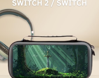 ゲームファンアート キャリングスイッチケースカバー NS Switch 2 7.9インチ、Switch OLED/Switch用、保護スリーブポーチ、ゲームカートリッジスロット10個
