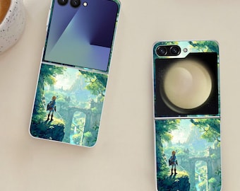 Cute Anime Scenery Fanart Galaxy Flip Phone Case for Samsung Galaxy Z Flip 7 7FE, Flip  6, Flip 5, Galaxy ZFlip 7 6 5, Shockproof Cover