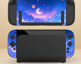 Cute Stars Dockable Protective Switch Case for NS Switch 2 7.9", Switch/Switch OLED, Anti-Scratch, Shock-Absorption Shell Cover