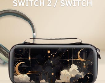 Celestial Art Carrying Switch Case Cover for NS Switch 2 7.9", Switch OLED/Switch, Protective Sleeve Pouch, 10 Game Cartridge Slot