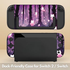 Cute Ghost Dockable Protective Switch Case for NS Switch 2 7.9&quot;, Switch/Switch OLED, Anti-Scratch, Shock-Absorption Shell Cover