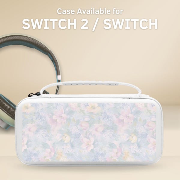 Funda protectora con diseño floral para Nintendo Switch 2 de 7,9", Switch OLED/Switch, con 10 ranuras para cartuchos de juegos.