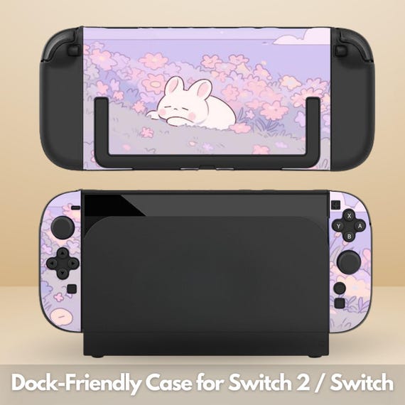 Cute Rabbit Dockable Protective Switch Case for NS Switch 2 7.9