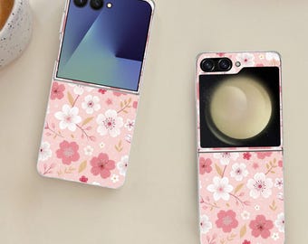 かわいい桜柄のGalaxy Flipスマホケース（Samsung Galaxy Z Flip 7 7FE