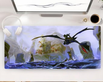 Cartoon Dragon Fanart Desk Mat Mice Pad, Large Mouse Pad, Gaming Mousepad Deskpad, Full Size Mice Pad,Desk Matt for Keyboard,Desktop, Laptop