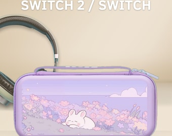Nintendo Switch 2/Switch OLED用かわいいウサギのキャリーケース