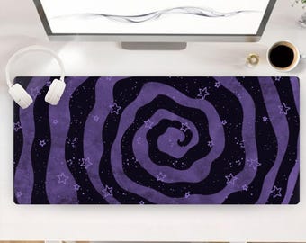 Swirls Stars Desk Mat Mice Pad, Large Mouse Pad, Gaming Mousepad Deskpad, Full Size Mice Pad, Desk Matt for Keyboard, Desktop, Laptop