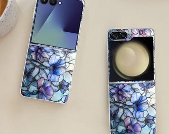 Cute Amazing florals Art Galaxy Flip Phone Case for Samsung Galaxy Z Flip 7 7FE, Flip  6, Flip 5, Galaxy ZFlip 7 6 5, Shockproof Cover