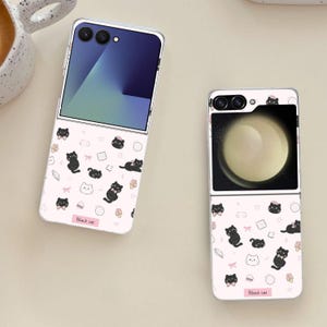 Cute Kitten Cat Galaxy Flip Phone Case for Samsung Galaxy Z Flip 7 7FE, Flip  6, Flip 5, Galaxy ZFlip Shockproof Cover