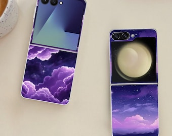 Purple Sky Galaxy Flip Phone Case for Samsung Galaxy Z Flip 7 7FE, Flip  6, Flip 5, Galaxy ZFlip Shockproof Cover