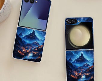 Cute Star City Galaxy Flip Phone Case for Samsung Galaxy Z Flip 7 7FE, Flip  6, Flip 5, Galaxy ZFlip 7 6 5, Shockproof Cover