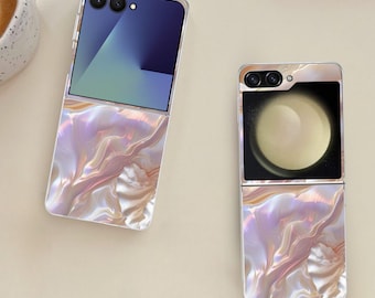 Cute Pearl Shell Galaxy Flip Phone Case for Samsung Galaxy Z Flip 7 7FE, Flip  6, Flip 5, Galaxy ZFlip 7 6 5, Shockproof Cover