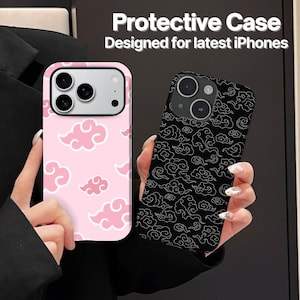 Cute Japanese Cloud Wave Dual Layer Phone Case for iPhone 17 17E 16 16E 15 14, MagSafe Compatible Protective Magnetic Cover
