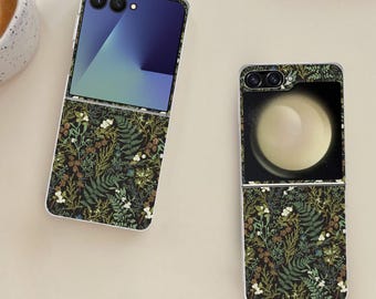 Cute Botanical Art Galaxy Flip Phone Case for Samsung Galaxy Z Flip 7 7FE, Flip  6, Flip 5, Galaxy ZFlip 7 6 5, Shockproof Cover
