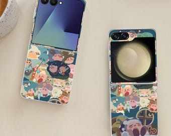 Pink Puffball Fanart Galaxy Flip Phone Case for Samsung Galaxy Z Flip 7 7FE, Flip  6, Flip 5, Galaxy ZFlip 7 6 5, Shockproof Cover