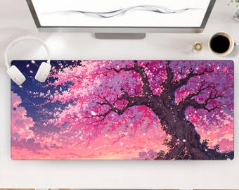 Alfombrilla de ratón grande con diseño de escena japonesa, para juegos, de tamaño completo, para teclado, ordenador de escritorio y portátil.