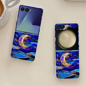 Cute Stained Glass Art Galaxy Flip Phone Case for Samsung Galaxy Z Flip 7 7FE, Flip  6, Flip 5, Galaxy ZFlip 7 6 5, Shockproof Cover