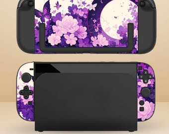 Cute Moon Dockable Protective Switch Case for NS Switch 2 7.9", Switch/Switch OLED, Anti-Scratch, Shock-Absorption Shell Cover
