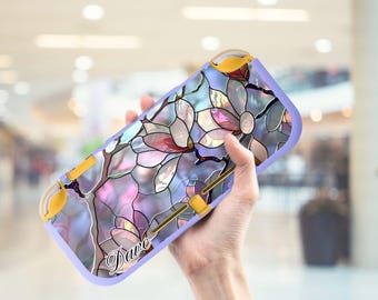 Personalized Stained Glass Floral Switch Lite Case for NS Switch Lite, Protective Soft Cover, Gift for Him Her