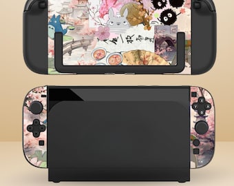 Söt Anime Fanart Dockningsbart Skyddande Switch-fodral för NS Switch 2, Switch/Switch OLED, Reptåligt, Stötdämpande Skal