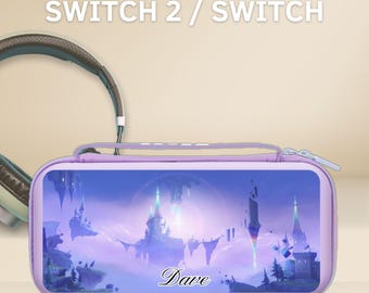 パーソナライズされた魔法の城キャリングスイッチケースカバー（NS Switch 2、OLED/Switch用、保護スリーブポーチ、ゲームカートリッジ10個収納スロット付き）