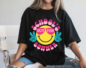 School&#39;s Out for Summer Shirt – Retro Teacher & Student Last Day of School Tee, comfort color, Last Day of School Shirt,