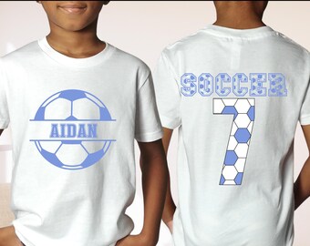 Personalized Kids Soccer T-Shirt: Custom Name & Number Sports Tee