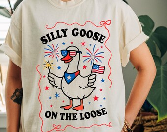 Grappige gans 4 juli-shirt: patriottisch VS-T-shirt