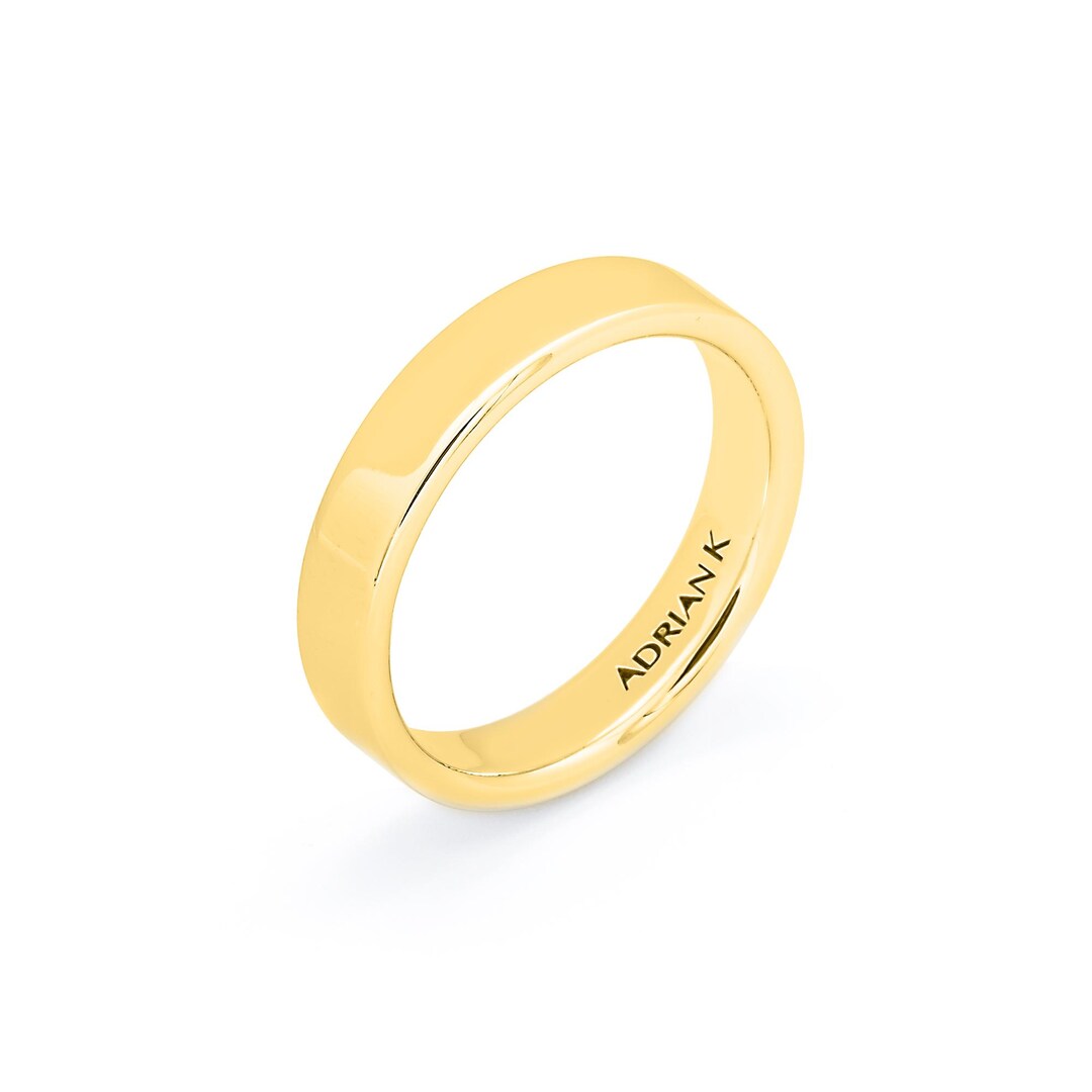 4mm Solid Gold Simple Everyday Ring / Wedding Band - Etsy
