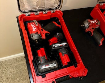 Packout Insert for Milwaukee Stubby 3/8 and 1/2 inch (Includes NEW GEN) Impact Wrench (2554/2555 and 2562/2563) and Batteries