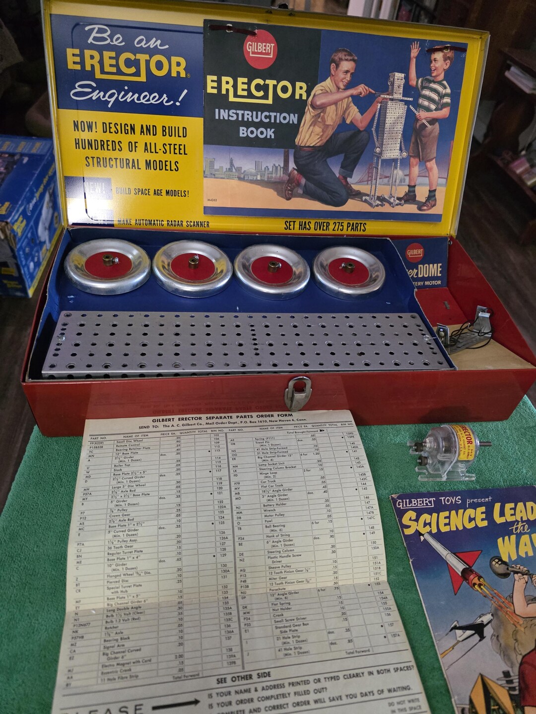 Gilbert No. 10042 1950's Erector 275 Piece Set Project Kit. the Kit ...