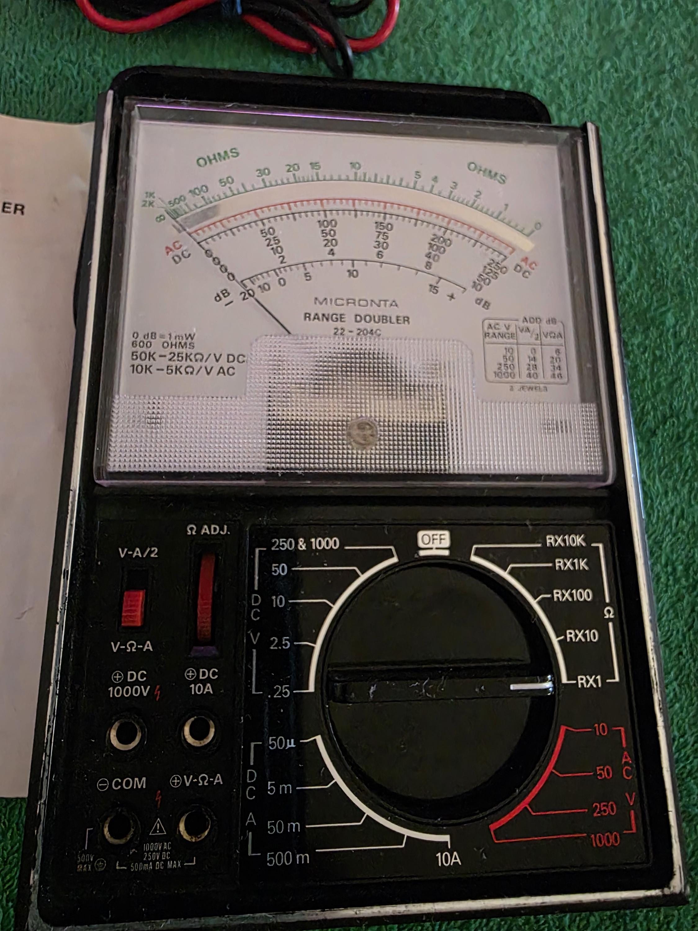 Micronta 50,000 Ohms/volt Multimeter With Range Doubler. the Meter ...