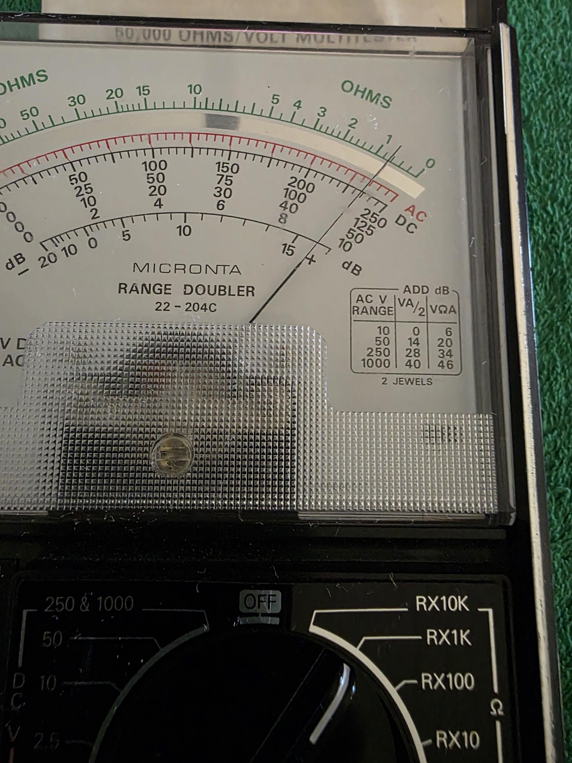 Micronta 50,000 Ohms/volt Multimeter With Range Doubler. the Meter ...