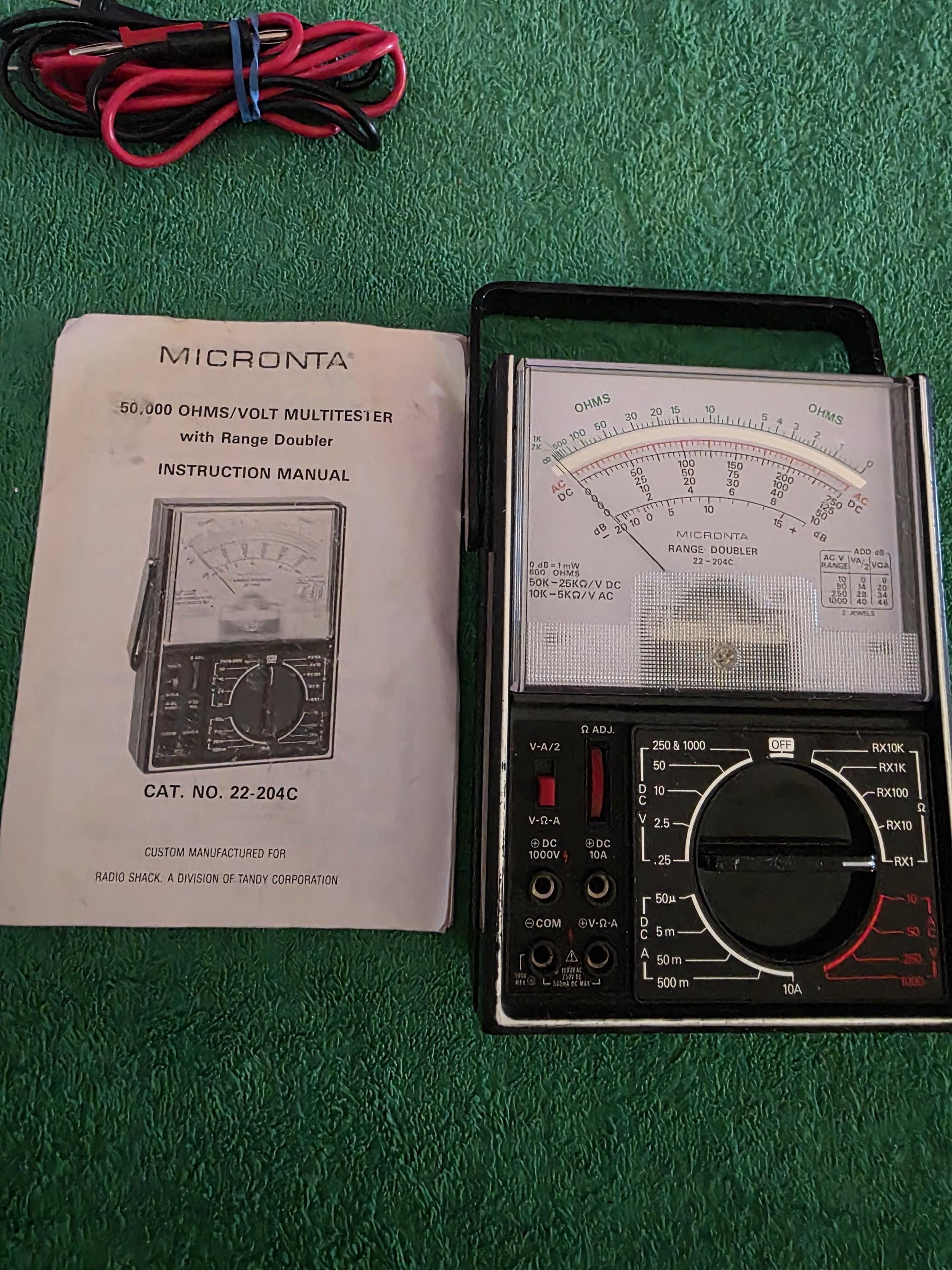 Micronta 50,000 Ohms/volt Multimeter With Range Doubler. the Meter ...