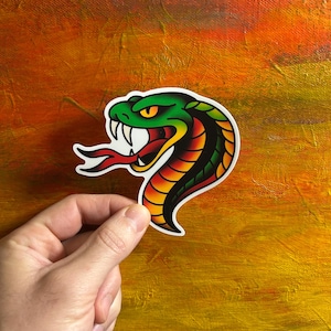 Schlangenkopf Laptop Aufkleber | Tattoo Aufkleber Wasserfester Vinyl-Aufkleber