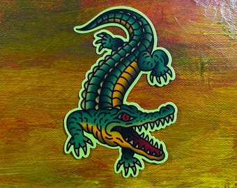 Alligator Tattoo Sticker | Waterproof Vinyl Decal