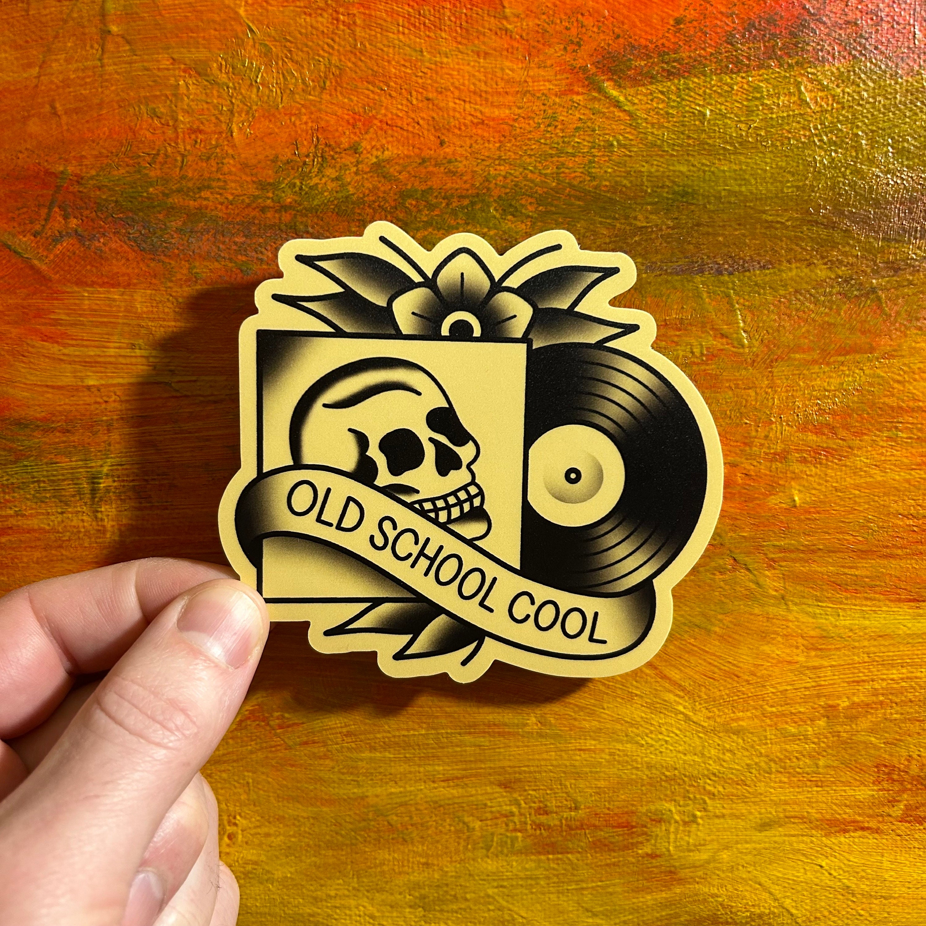 Old School Cool Laptop Sticker | Tattoo Sticker | Waterproof Vinyl Sticker