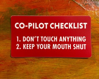Co-Pilot Checklist Sticker | Funny Aviation Bumper Sticker