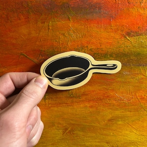 Gusseisen Pfanne Aufkleber | Wasserdichter Koch-Vinyl-Aufkleber