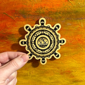 Sunken Helm Tattoo Sticker | Waterproof Vinyl Decal