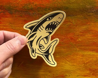 Classic Shark II Tattoo Sticker | Waterproof Vinyl Decal