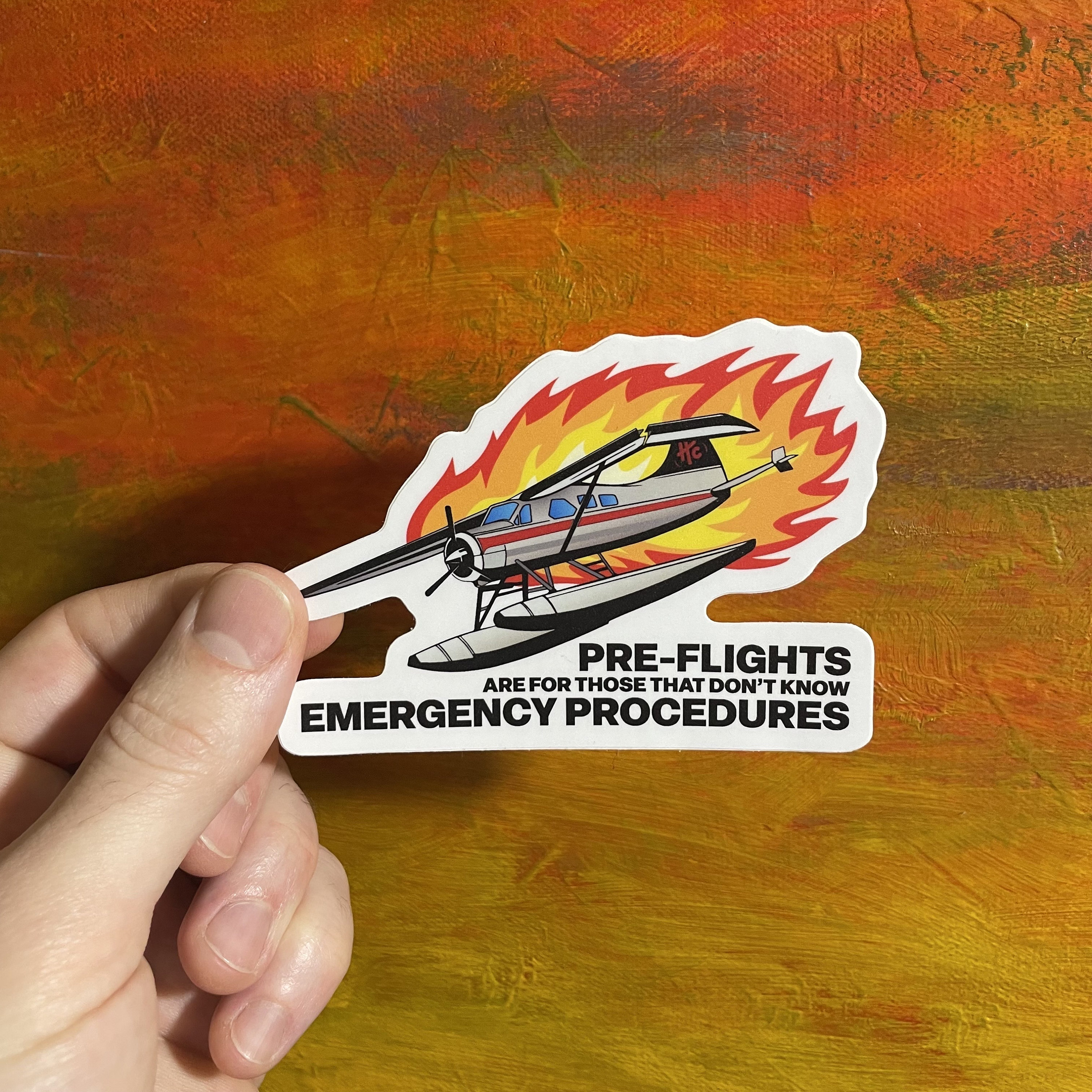 Know Your Emergency Procedures Funny Laptop Sticker | Aviation Sticker | Floatplane Pilot | Waterproof Vinyl Sticker