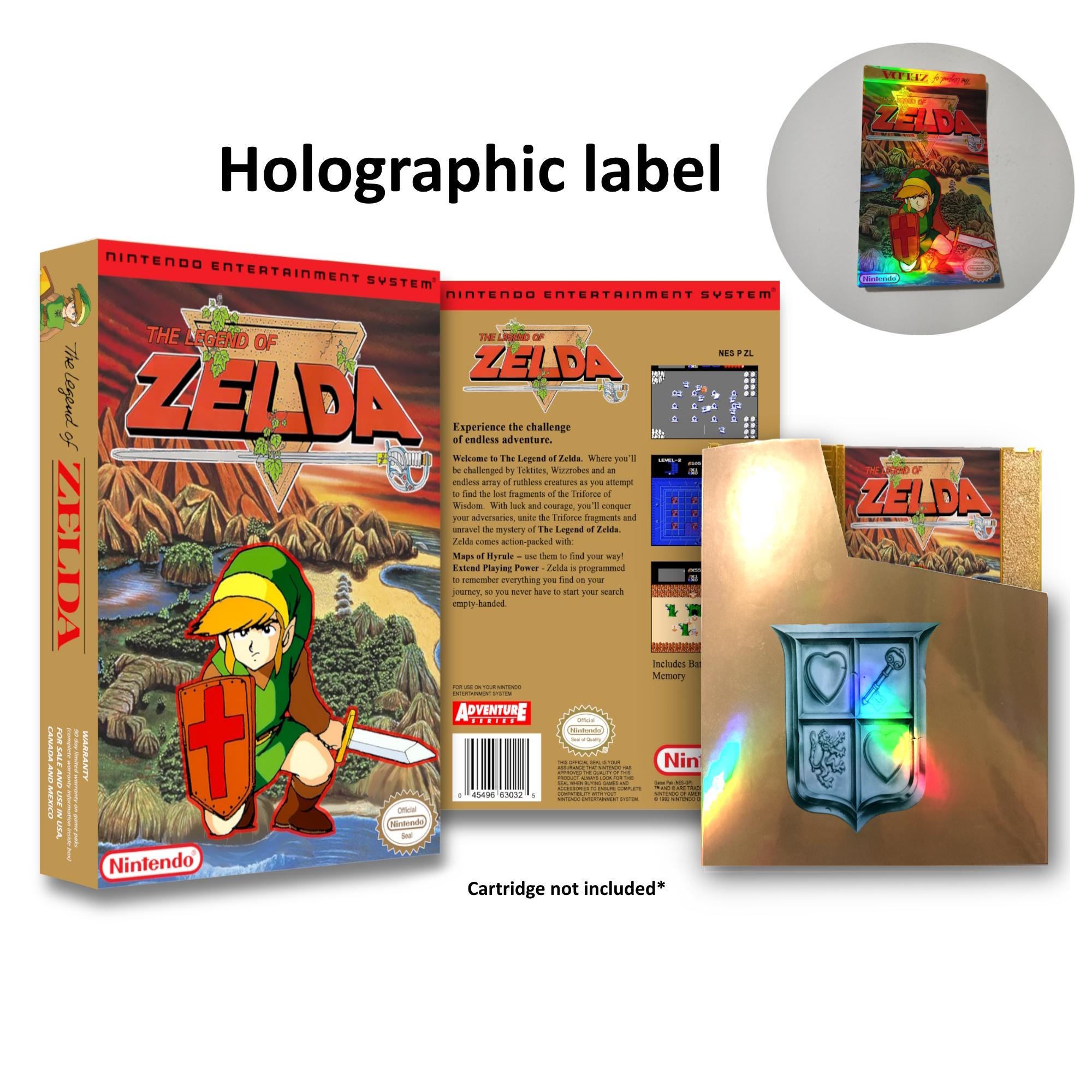 Nintendo Nes Legend Of Zelda Gold Zelda Nes Cartridge The Legend