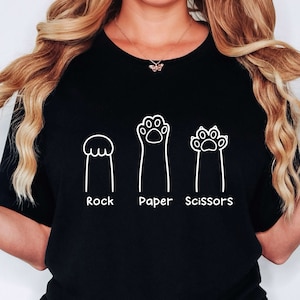 Funny Cat Paw Shirt: Rock Paper Scissors Tee, Cat Lover Gift