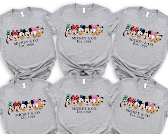 Mickey and Co. est. 1928 Shirt, Mickey & Co T Shirt, Mickey And Friends Shirt, Disney Shirt, Disney Family Trip Shirt, Disney Crewneck Shirt