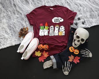 I Got A Rock Ghost Halloween Shirt, Funny Halloween Ghost Shirt, Scary Halloween Shirt, , Halloween Meme Shirt, Funny Ghost T-Shirt