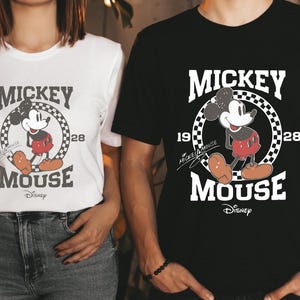 Vintage Mickey Mouse Shirt, Disney Mickey 1928 T-Shirt, Retro Mickey Shirt, Disney Trip Shirt, Checkered Mickey Shirt