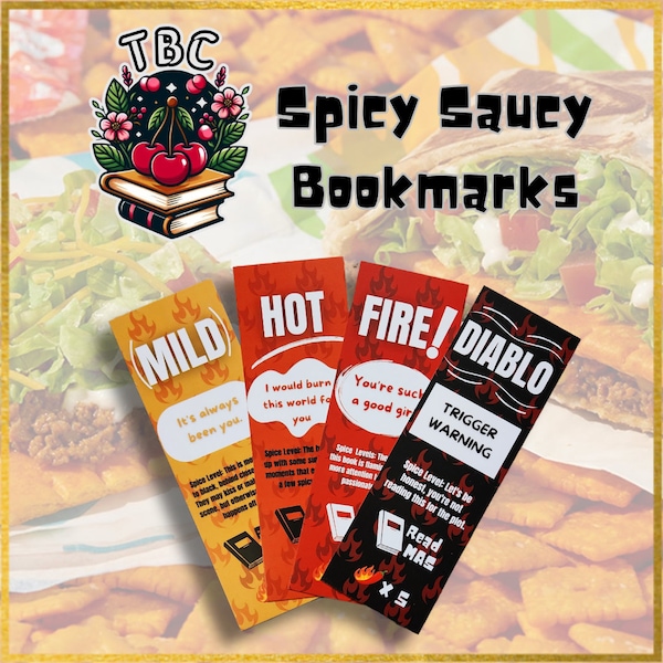 Spicy Saucy Bookmarks, Handmade Book Gifts, Unique Handmade Bookmarks