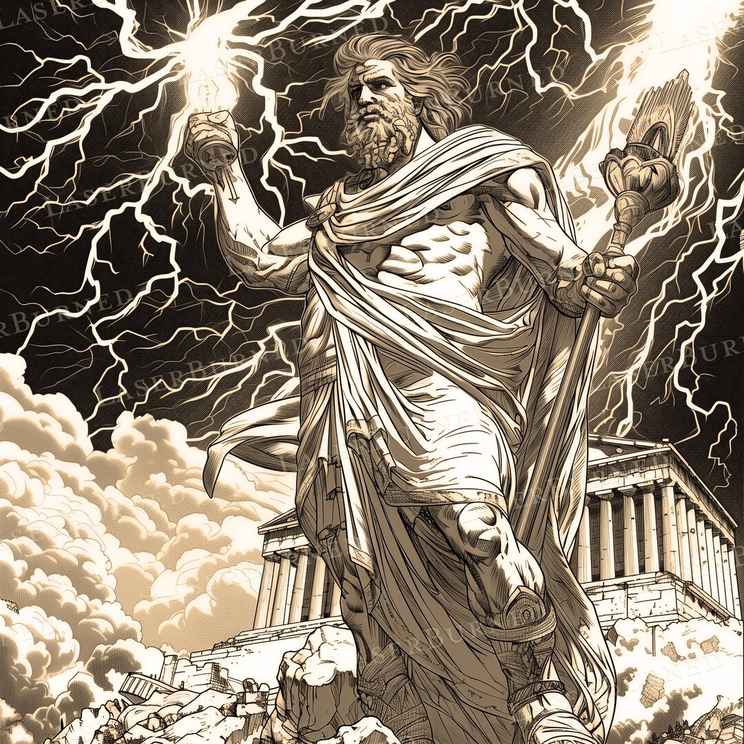 Grabado L ser PNG De Zeus Dios Del Rayo 3D Illusion Laser Burn Grabado L ser PNG De Zeus Dios Del Rayo 3D Illusion Laser Burn