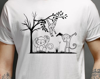 Funny Monkey svg, Monkey actions svg, jungle animal svg,  Monkey Svg bundle, Cute Monkey svg, shirt file for cricut and silhouette